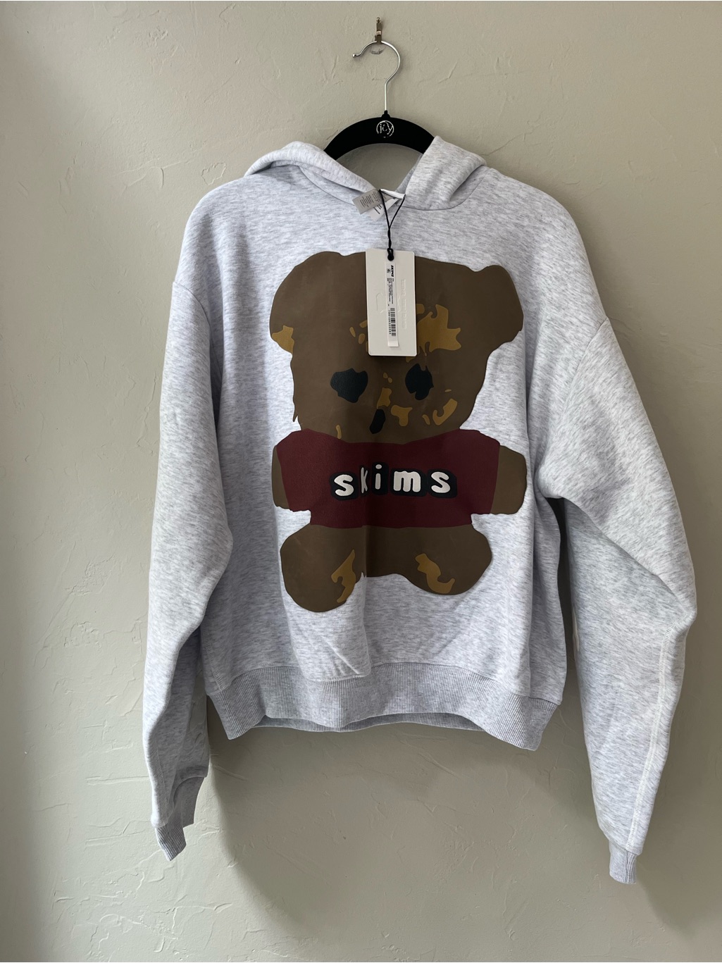 Skims X Cactus Plant Flea Market Hoodie Light Heather Grey Teddy Bear L